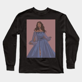 Katara in Blue Goddess Dress Long Sleeve T-Shirt